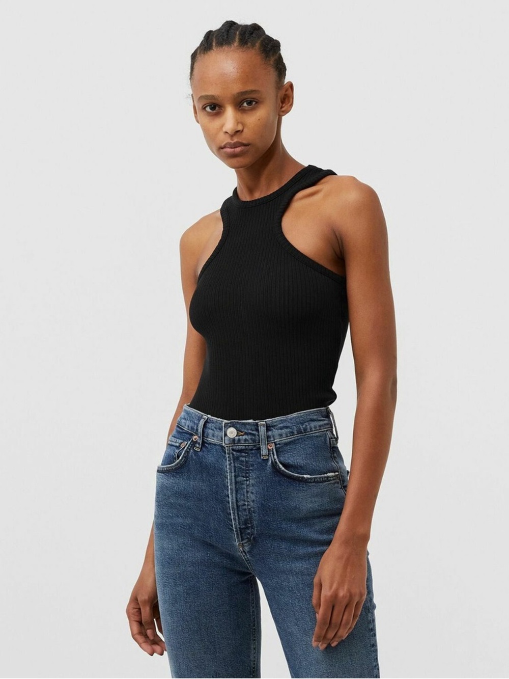 AGOLDE Bea Cutaway Tank Black Size Medium